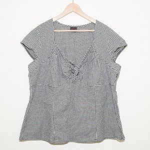 Torrid Vintage Black and White Gingham Retro Top